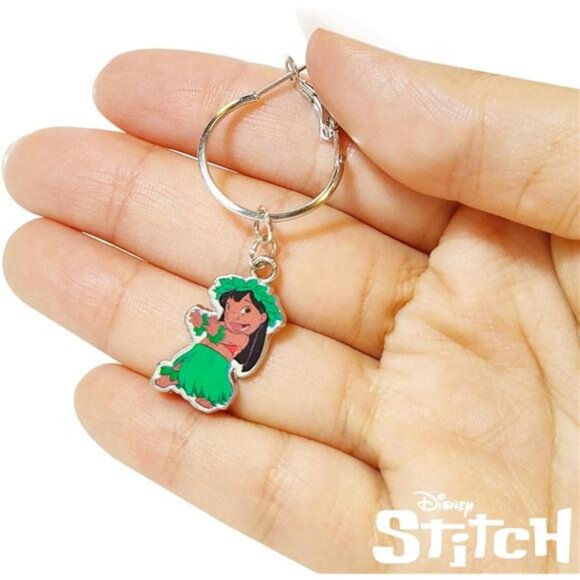 Stitch earrings set for girls hypoallergenic stud and dangle drop charm jewelry - Picture 3 of 6